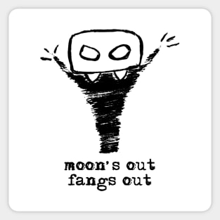 Bloody Mario - the Italian vampire – Moon's out fangs out (black on white) Sticker